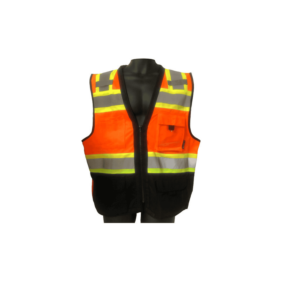 Hi Vis Orange Vest - Black Bottom and Mesh Back