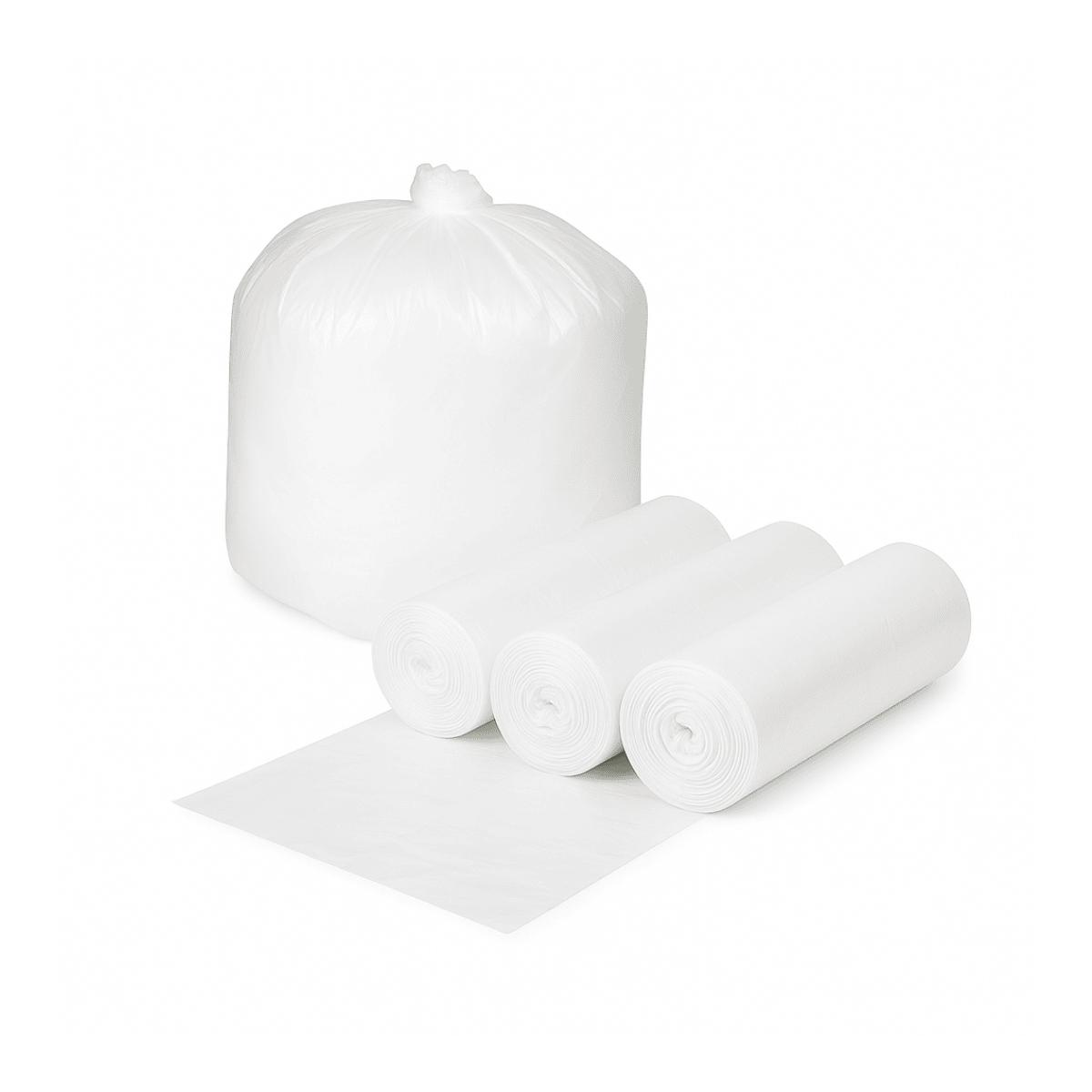 Clear Trash Bag - 56 Gallon HDPE Can Liner, 43x48