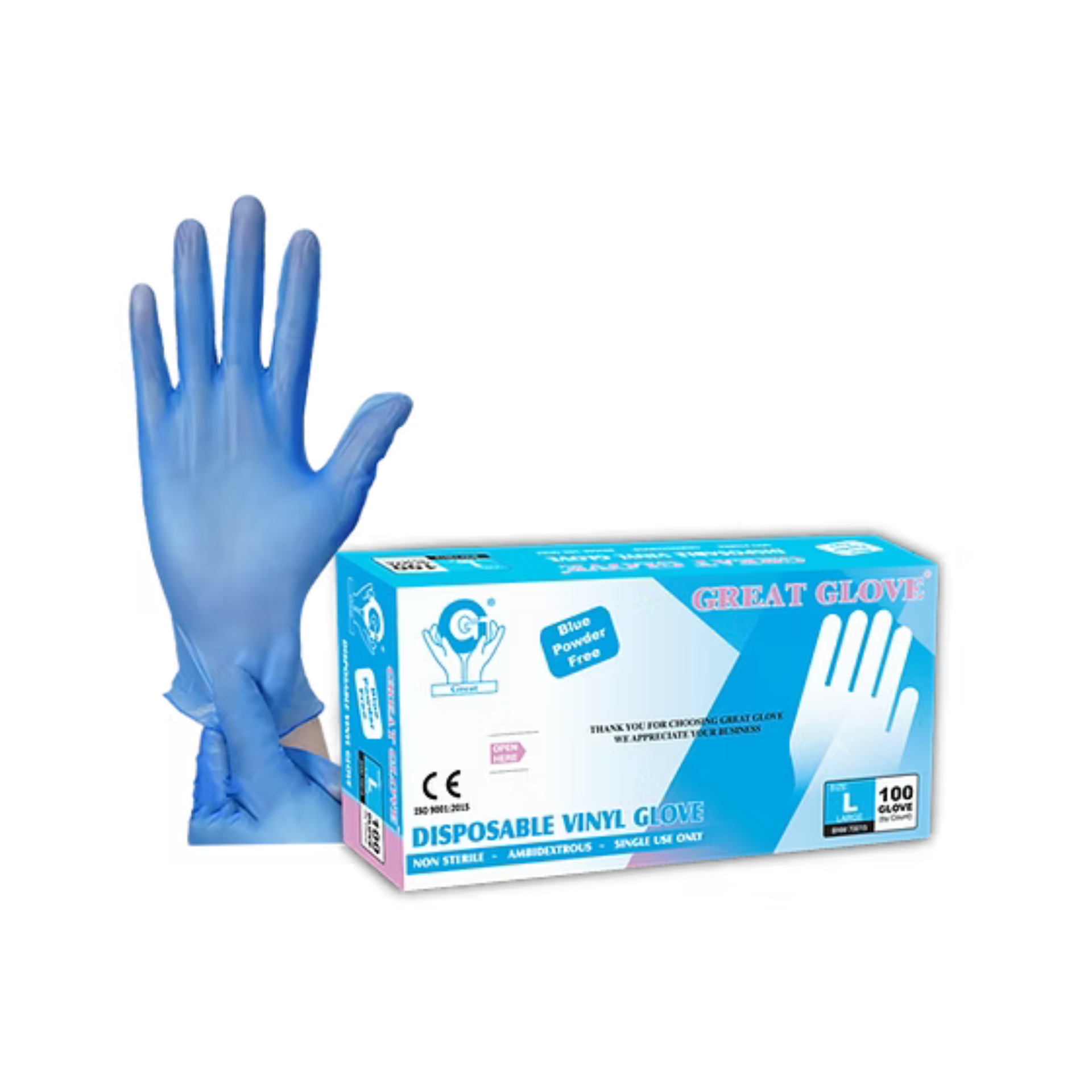 Blue Vinyl Gloves