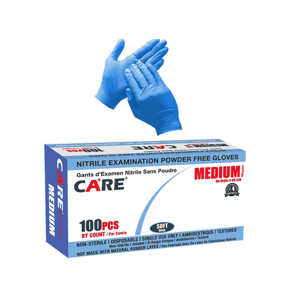 Blue Nitrile Gloves – 3 Mil Powder-Free Disposable Exam Grade Gloves