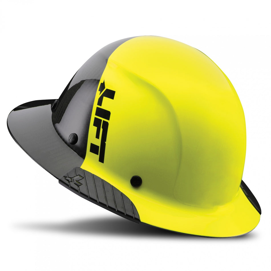 Lift Safety DAX Carbon Fiber Full Brim 50-50 (Yellow/Black)
