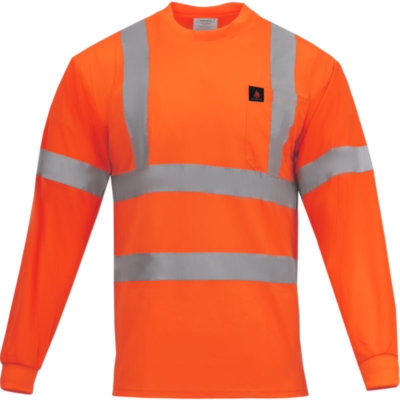 Class 3 Flame Retardant Long Sleeve Shirt (Hi Vis Orange)