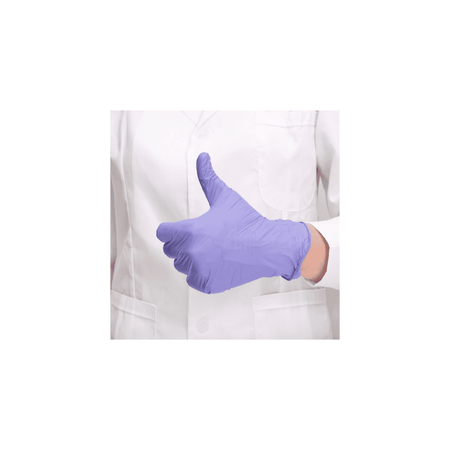 purple nitrile gloves thumbs up