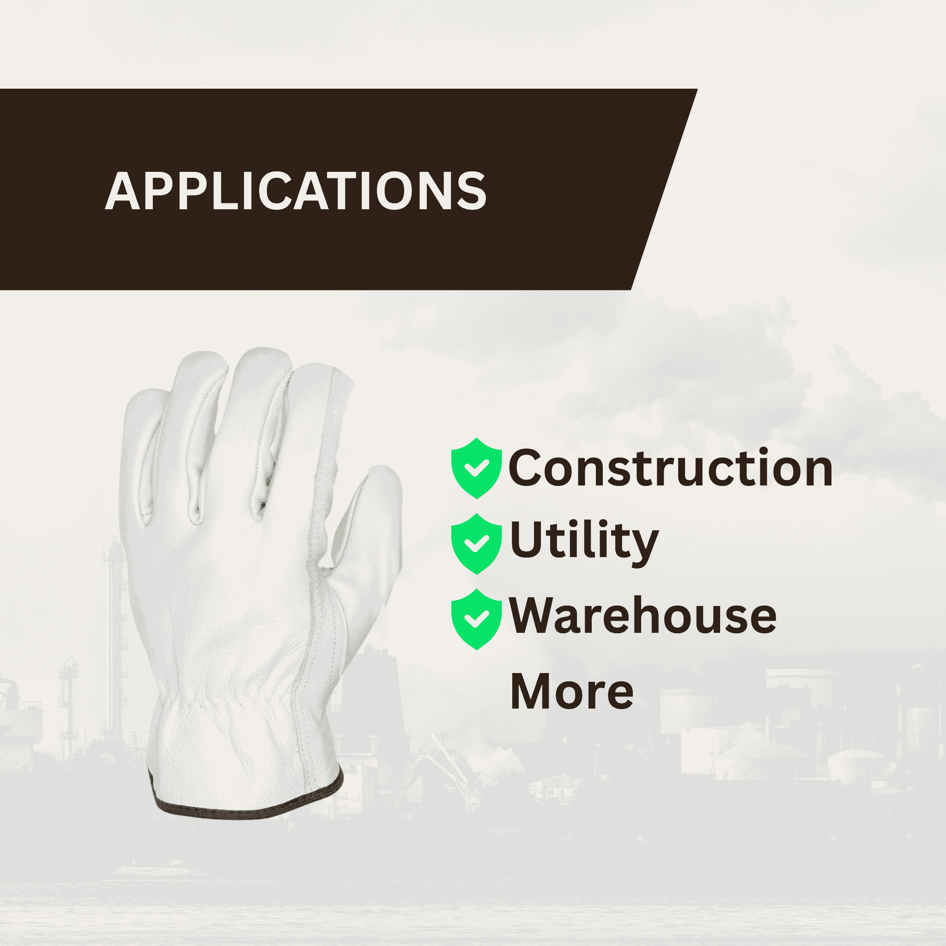 Cowhide Leather Driver Work Gloves Applications