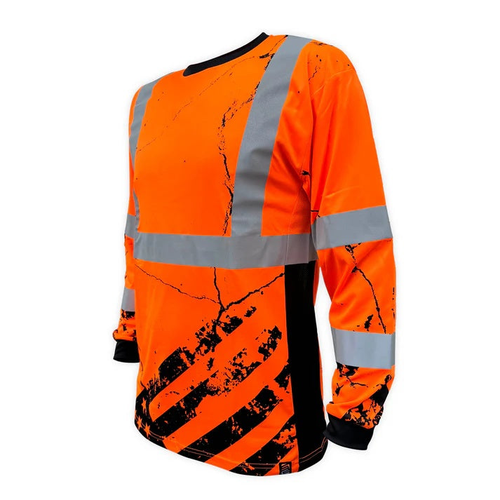 American Grit Orange Reflective Long Sleeve Safety Tee - Class 3 Type-R
