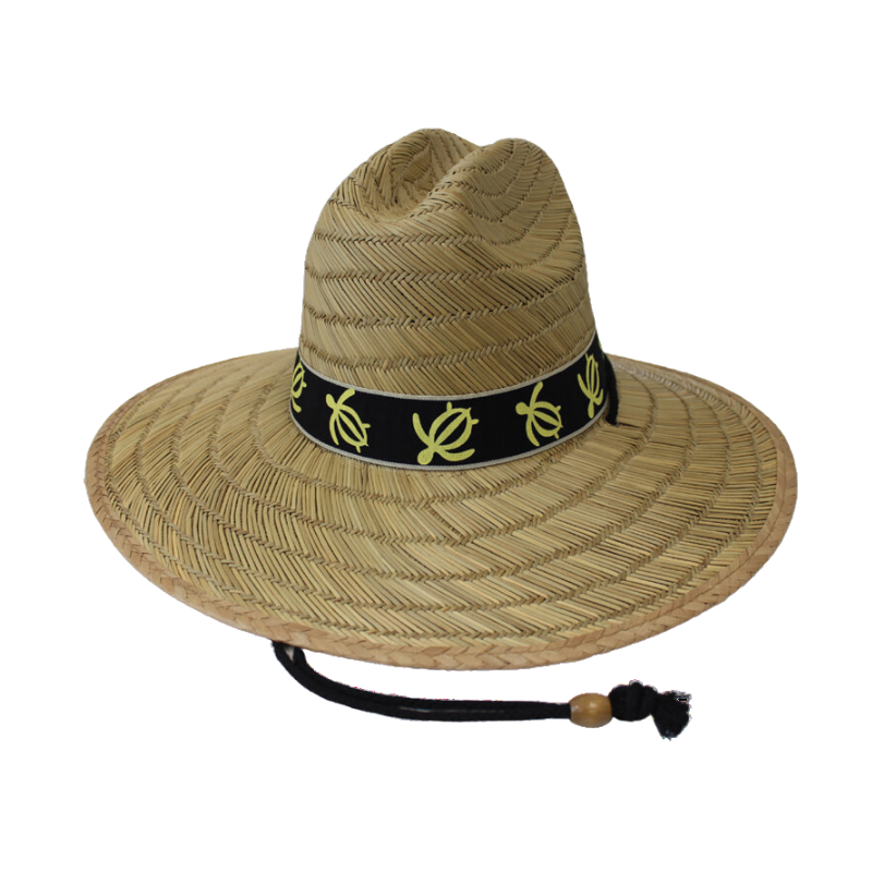 Straw Hat with a Turtle Print Band