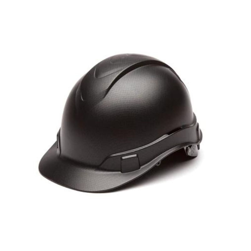 Black Graphite Pyramex Ridgeline Cap Style Hard Hat 4-Point Ratchet Suspension