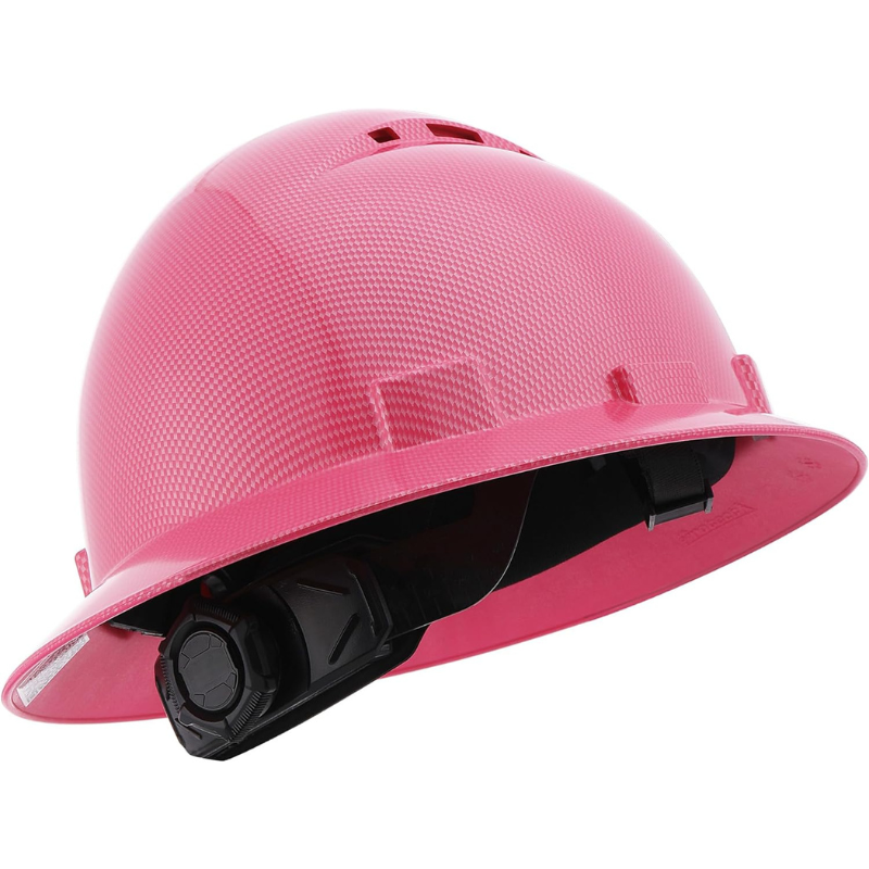 Pink HDPE Fiber Full Brim Hard Hat