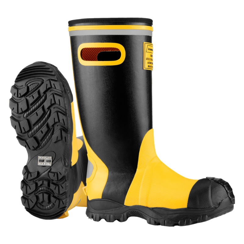 Ironwear Black/Yellow Rubber Work Boots