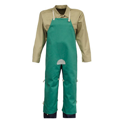 9 oz FR Green Cotton Pants, Zipper Closure, 2 Rear and Front Pockets