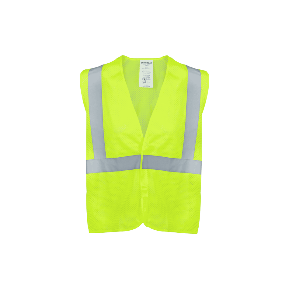 Class 2 Lime Mesh Hook and Loop Closure Vest