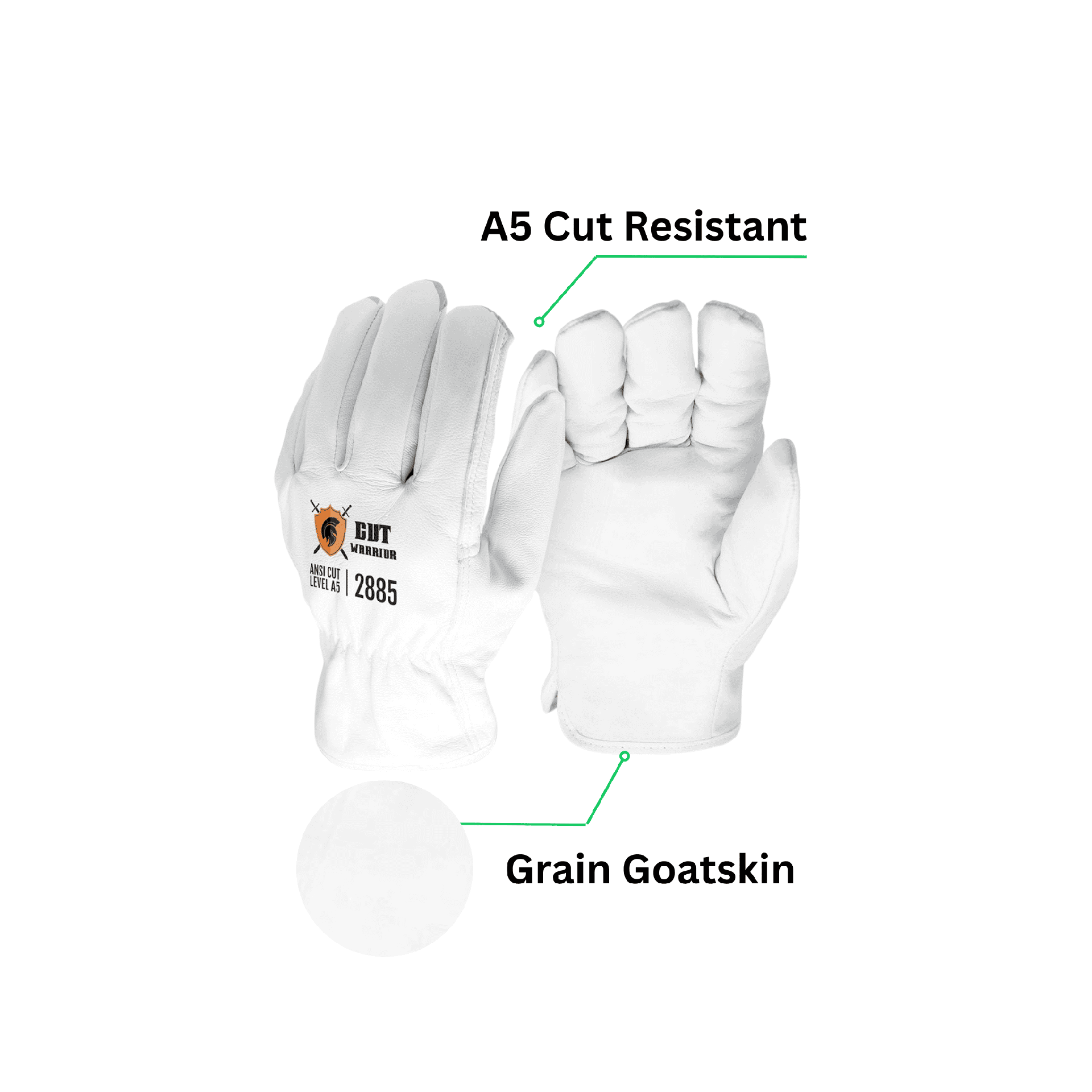 level 5 cut resistant grain goatskin gloves