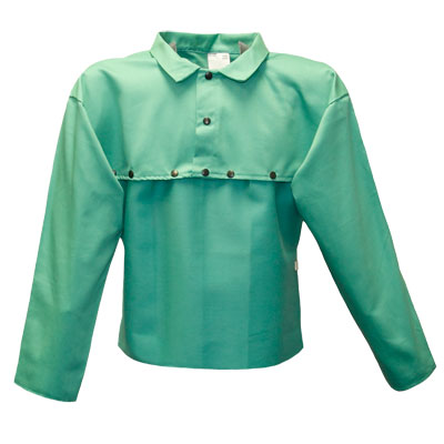9 oz FR Green Cotton Cape Sleeve with Collar and 20" Bib