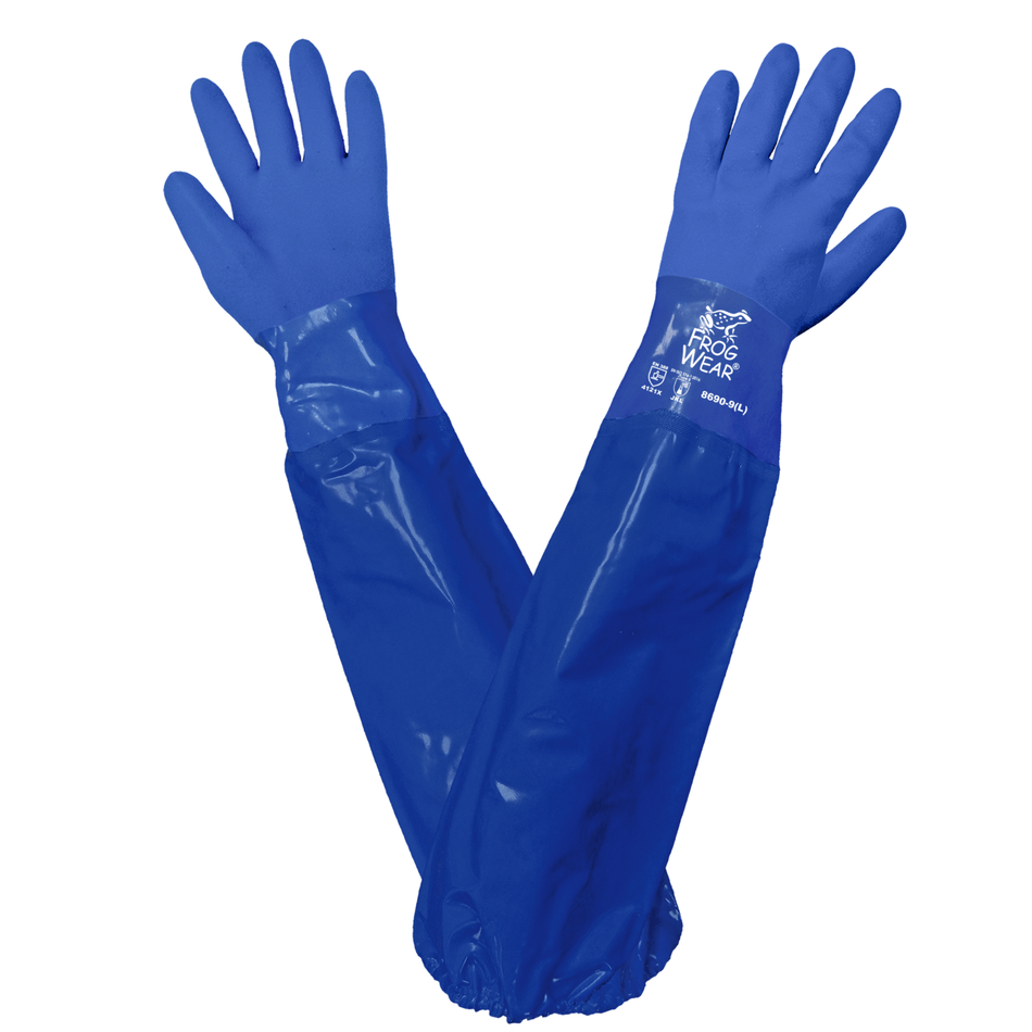 FrogWear® Shoulder Length Triple-Coated PVC Chemical Handling Gloves