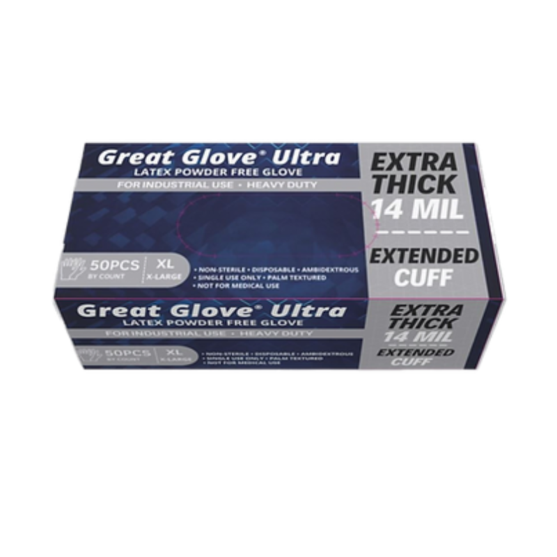 Heavy Duty Latex Gloves – 14 Mil Long Cuff Disposable Gloves