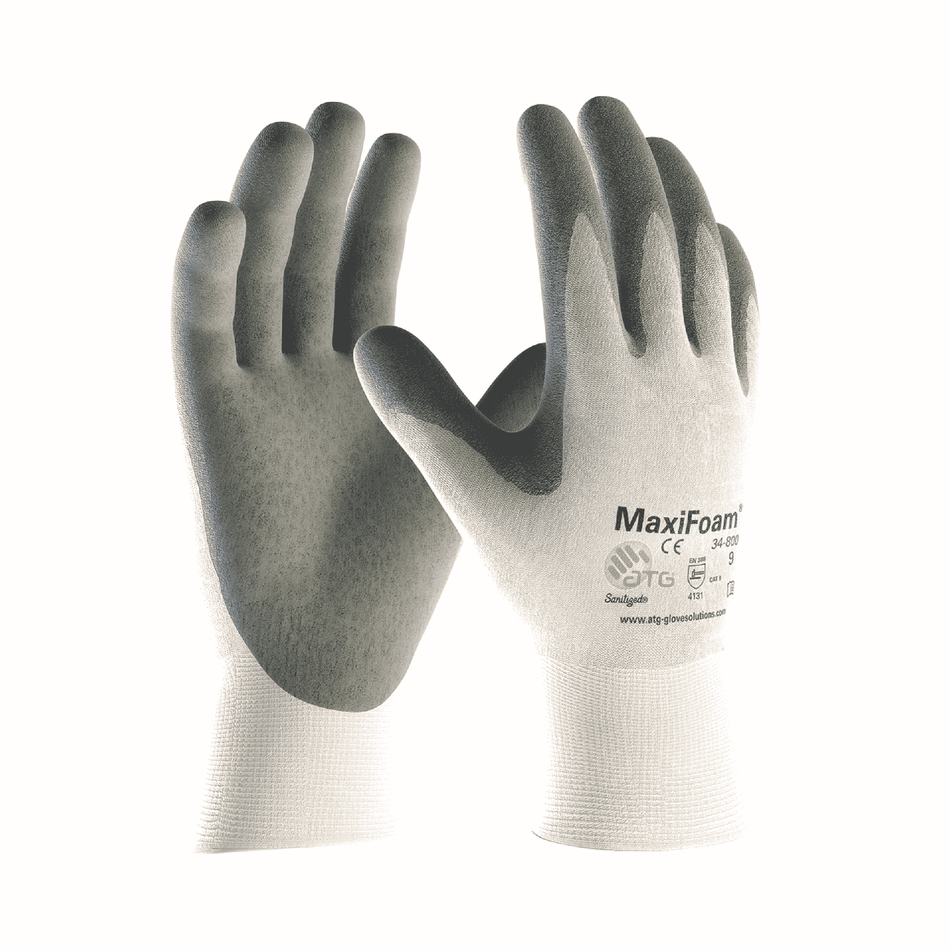 12 Pairs - MaxiFoam 34-800 Premium Glove – Lightweight Nitrile-Coated Grip Glove for Oily Conditions