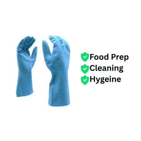 Blue Latex Rubber Gloves Applications