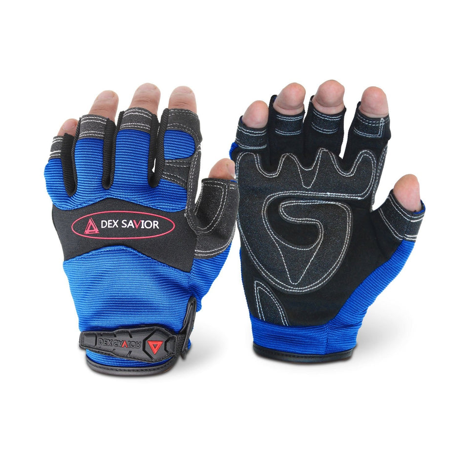 Dex Savior Blue Mechanic Fingerless Glove