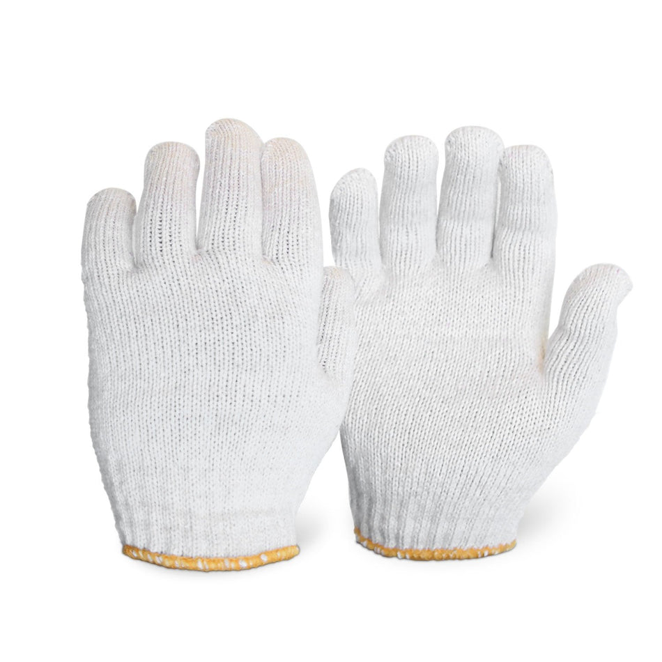 Economy Natural White Knit Gloves