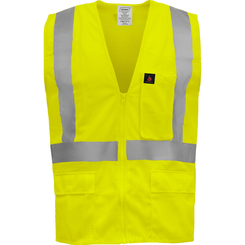 Class 2 Flame Retardant Safety Vest (Hi Vis Lime)