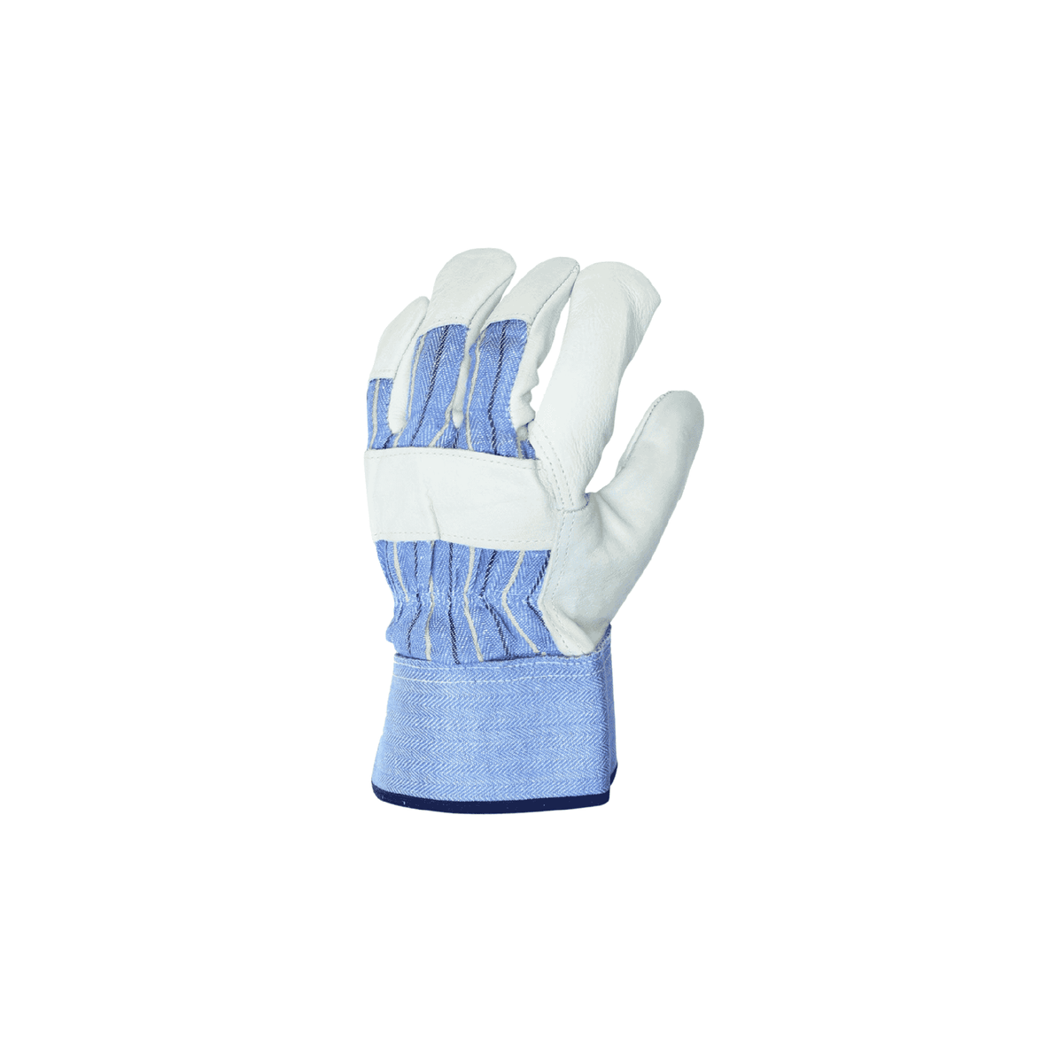 blue leather palm gloves left hand