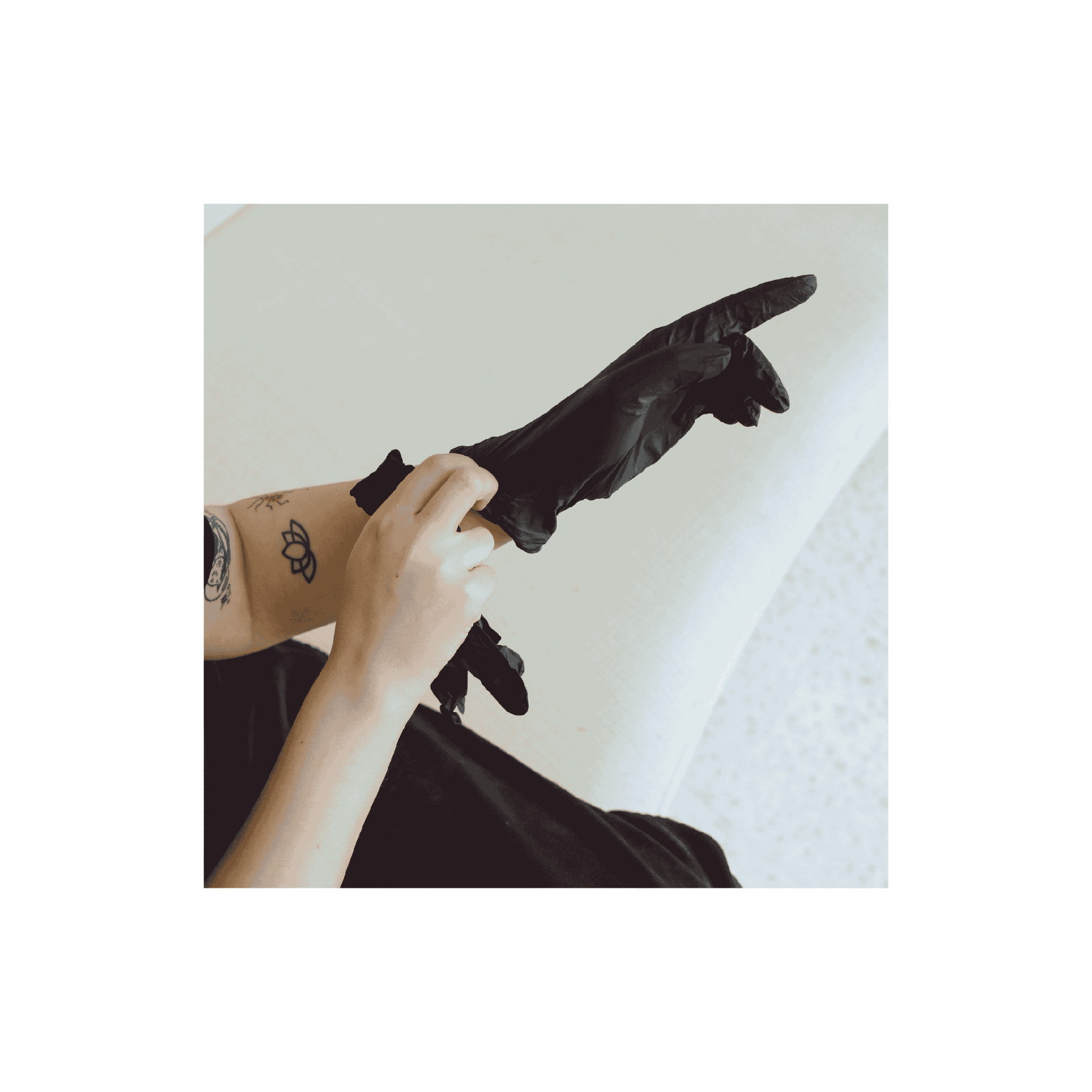 nitrile black gloves pull