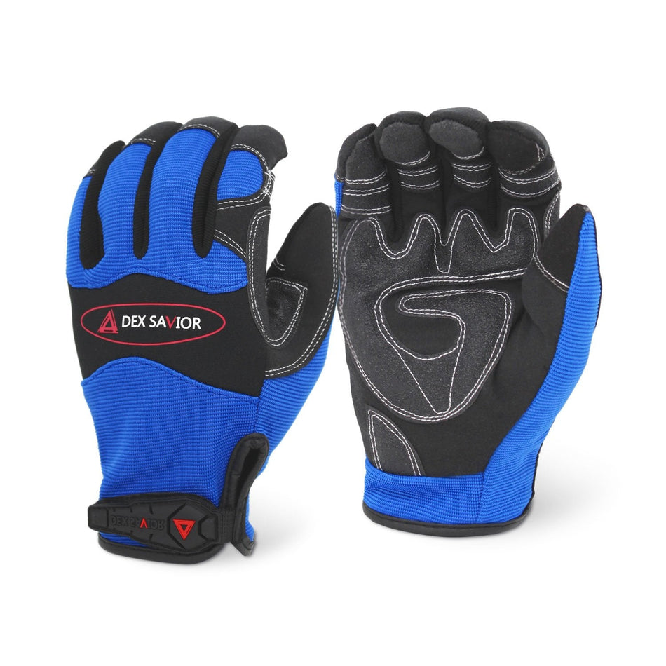 Dex Savior Reinforced Blue Mechanic Glove