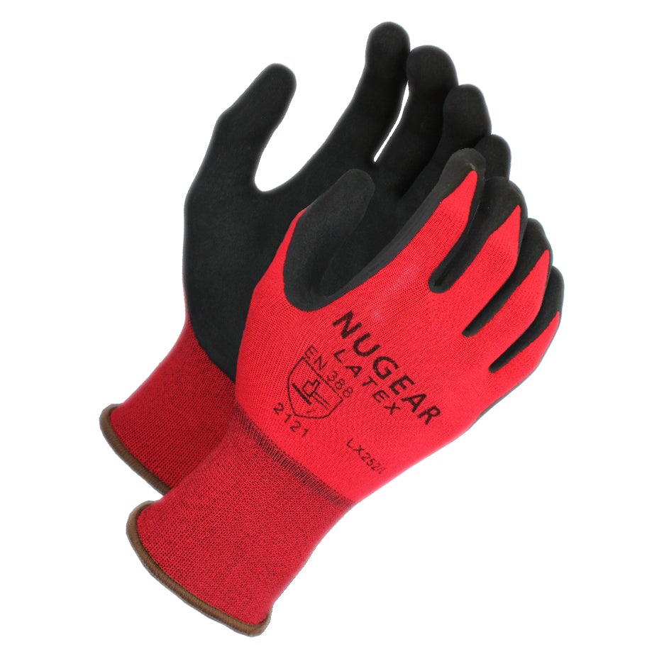 Nugear Red 15G Latex Foam Coated Grip Work Gloves