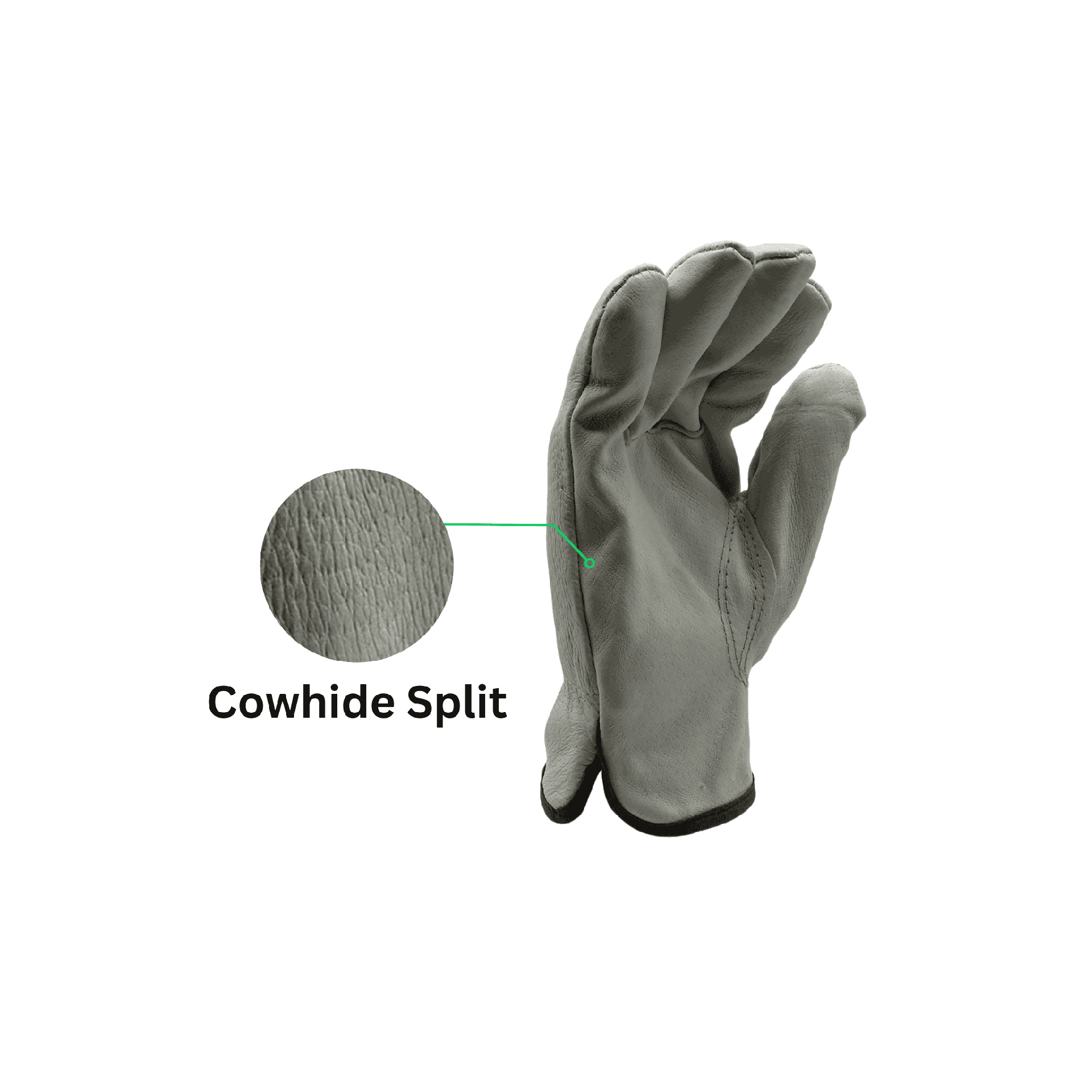 cowhide split right hand glove