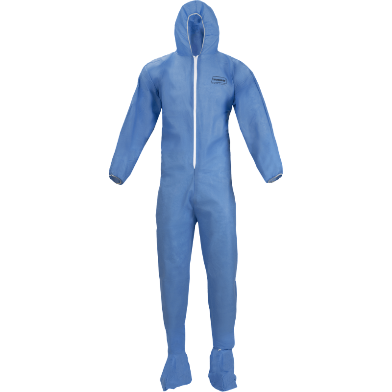 Flame Retardant SMS Coverall - Attached Hood/Boot and Elastic Wrist and Ankle (Pk of 25)