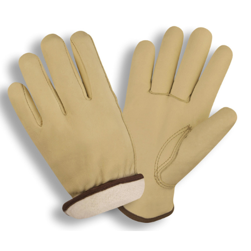 Single Pair - Fleece Lined Standard Cowhide Driver Glove