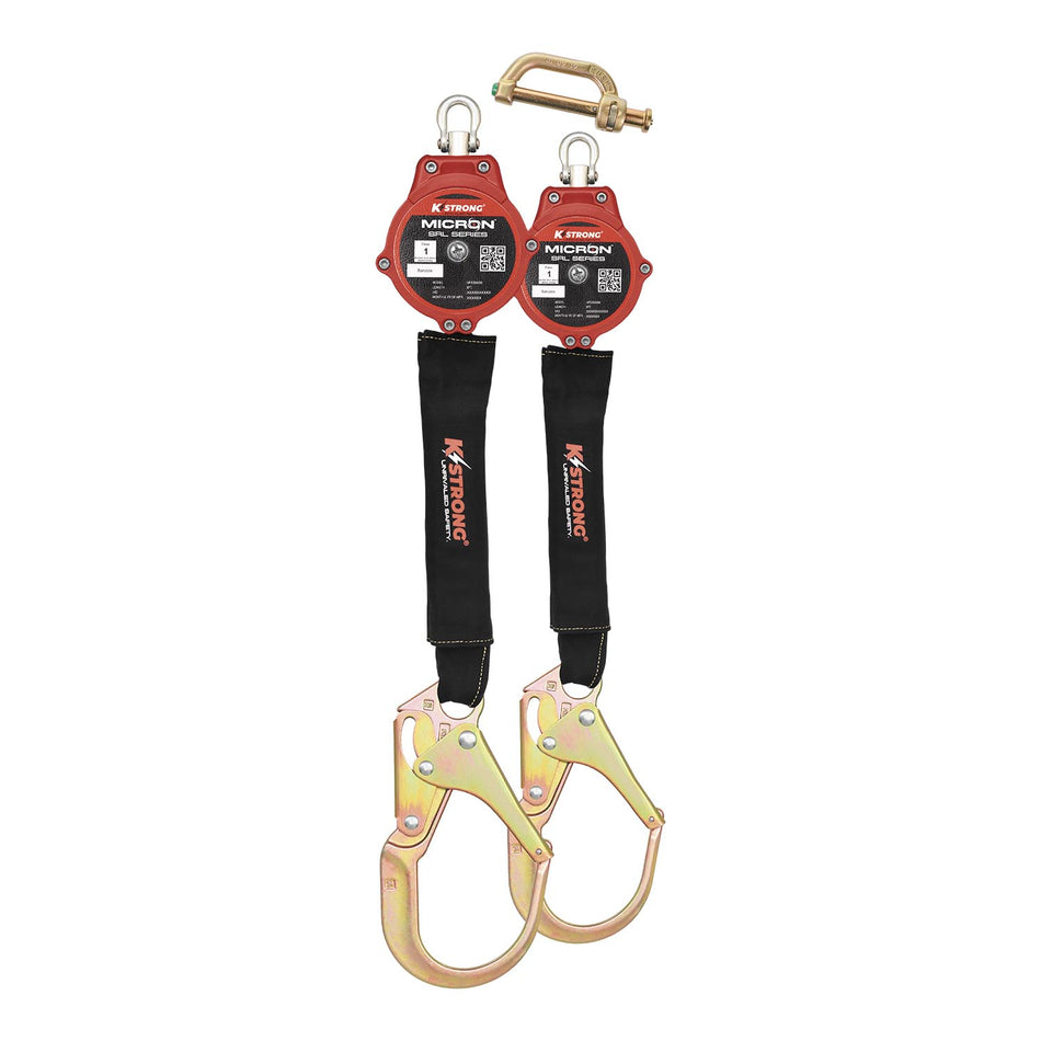 6 ft. Arc Flash Rated SRL with Steel Rebar Hooks (ANSI) – Dual dorsal connector included