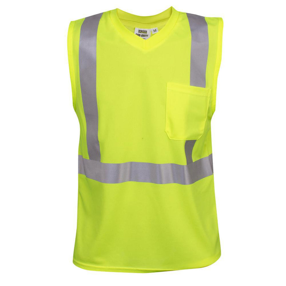 Hi-Viz Lime Green Sleeveless Class 2 Shirt